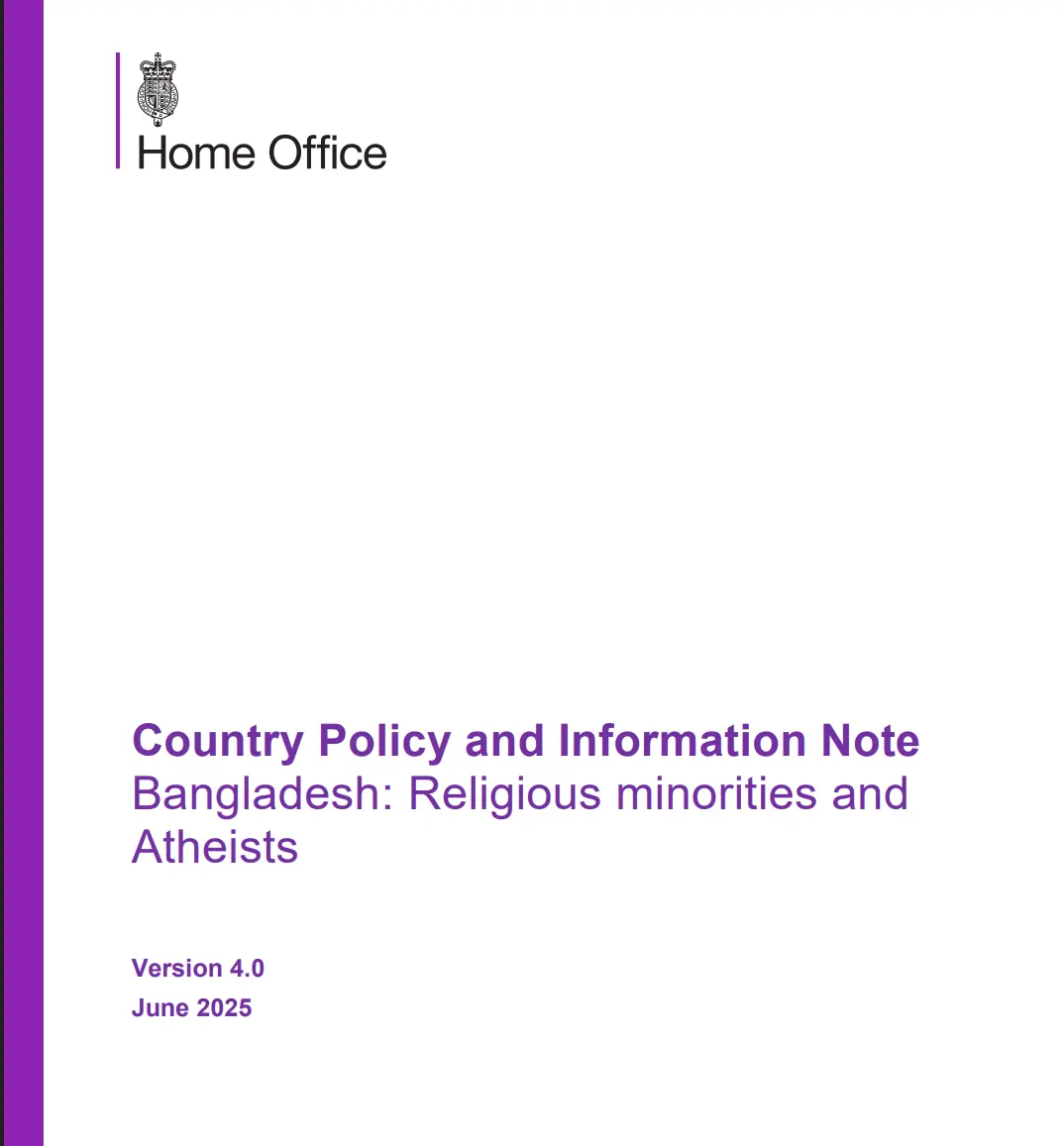 UK Home Office - Country Policy and Information Note Bangladesh: Religious minorities and Atheists